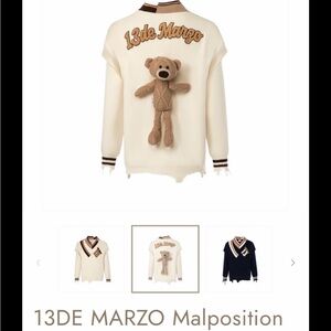 13De Marzo oversized bear sweater